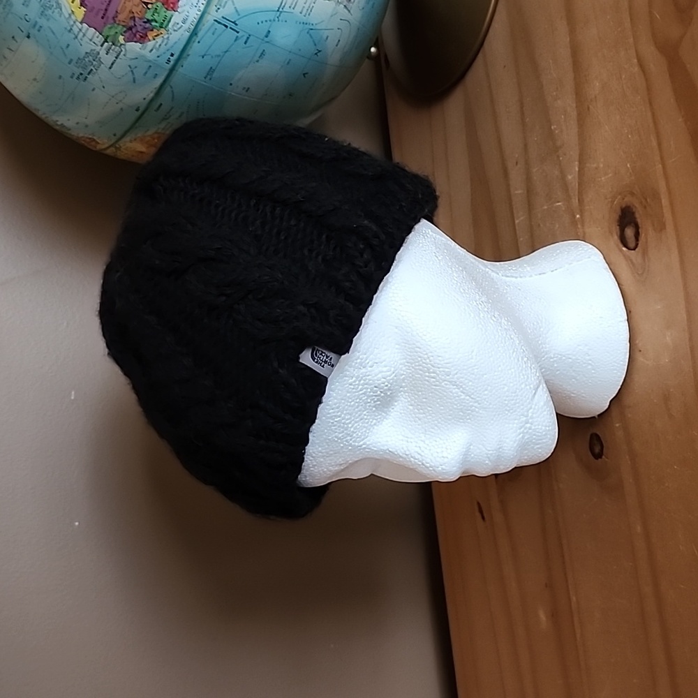 The North Face cable knit beanie hat